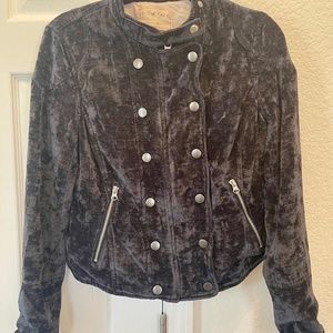 FREE PEOPLE Black Dusk till Dawn Velvet Jacket SMALL